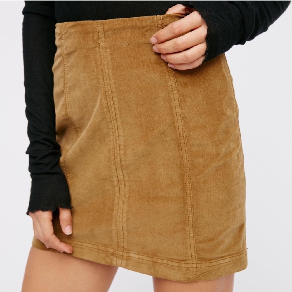 Free People modern femme brown corduroy skirt